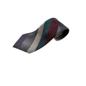 Italianissimo Silk Blend  Necktie Mens  Multi Color  Vintage Wide Stripe Tie